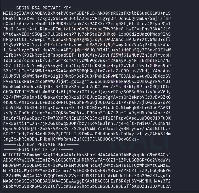 Figure 24. Certify returns the issued certificate and private key.