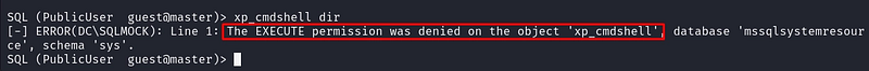 Figure 7. Initial enumeration inside the SQL Server context.