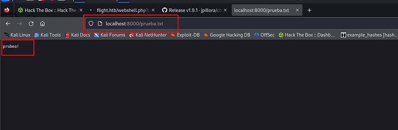 Confirming write access with a test upload.