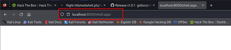 Browsing the payload triggers execution.