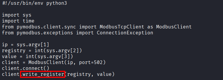Figura 2. Script encargado de escribir los registros.
