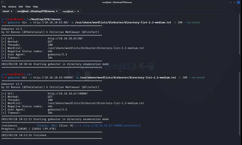 Figure 5. Gobuster directory enumeration running against the target.