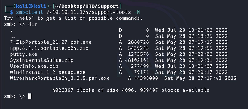 Browsing support-tools: UserInfo.exe.zip is a custom, in-house application.