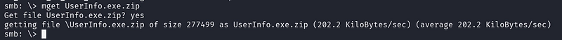 Downloading UserInfo.exe.zip for offline analysis.
